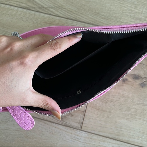 IBIZA VIBE Bag Crocodile Faux Leather Purse Pink - Picture 7 of 12